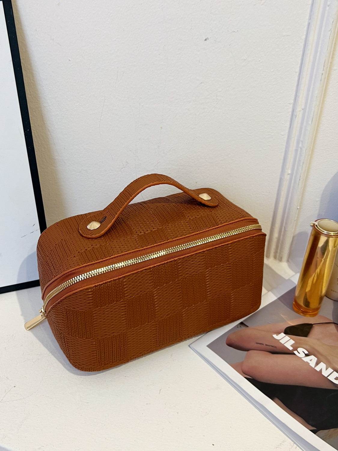 Texture PU Leather Cosmetic Bag - Hovatok