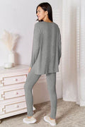 Basic Bae Bamboo Full Size V-Neck Long Sleeve Top and Pants Lounge Set - Hovatok