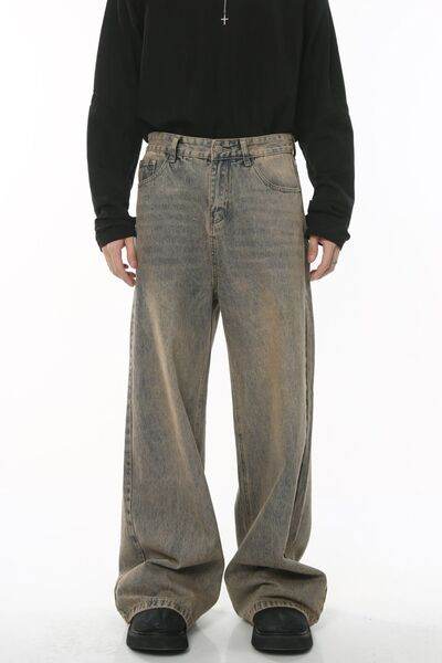 Wide Leg Jeans with Pockets - Hovatok