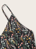Printed V-Neck Spaghetti Strap Romper - Hovatok