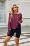 Backless Round Neck Long Sleeve T-Shirt - Hovatok