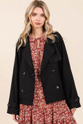 Mittoshop Double Breasted Long Sleeve Trench Coat Jacket - Hovatok