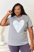 Simply Love Heart Graphic Cuffed Short Sleeve T-Shirt - Hovatok