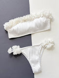 Applique Tie Back Two-Piece Bikini Set - Hovatok