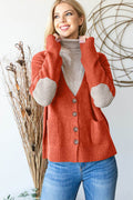 Heimish Full Size Long Sleeve V Neck Button Down Cardigan - Hovatok