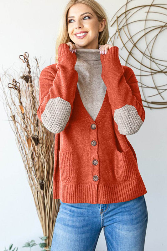 Heimish Full Size Long Sleeve V Neck Button Down Cardigan - Hovatok