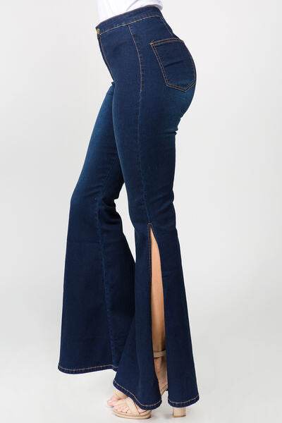 American Bazi Side Slit Flare Jeans - Hovatok