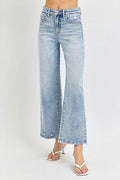 RISEN Full Size Tummy Control High Rise Crop Wide Leg Jeans - Hovatok