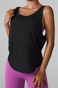 Crisscross Round Neck Active Tank - Hovatok
