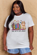 Simply Love Full Size BOOKS ARE MY LOVE LANGUAGE Graphic Cotton Tee - Hovatok