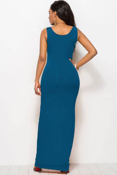 Scoop Neck Wide Strap Maxi Dress - Hovatok