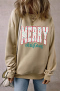 MERRY CHRISTMAS Round Neck Long Sleeve Sweatshirt - Hovatok