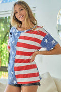 BiBi American Flag Theme Short Sleeve T-Shirt - Hovatok