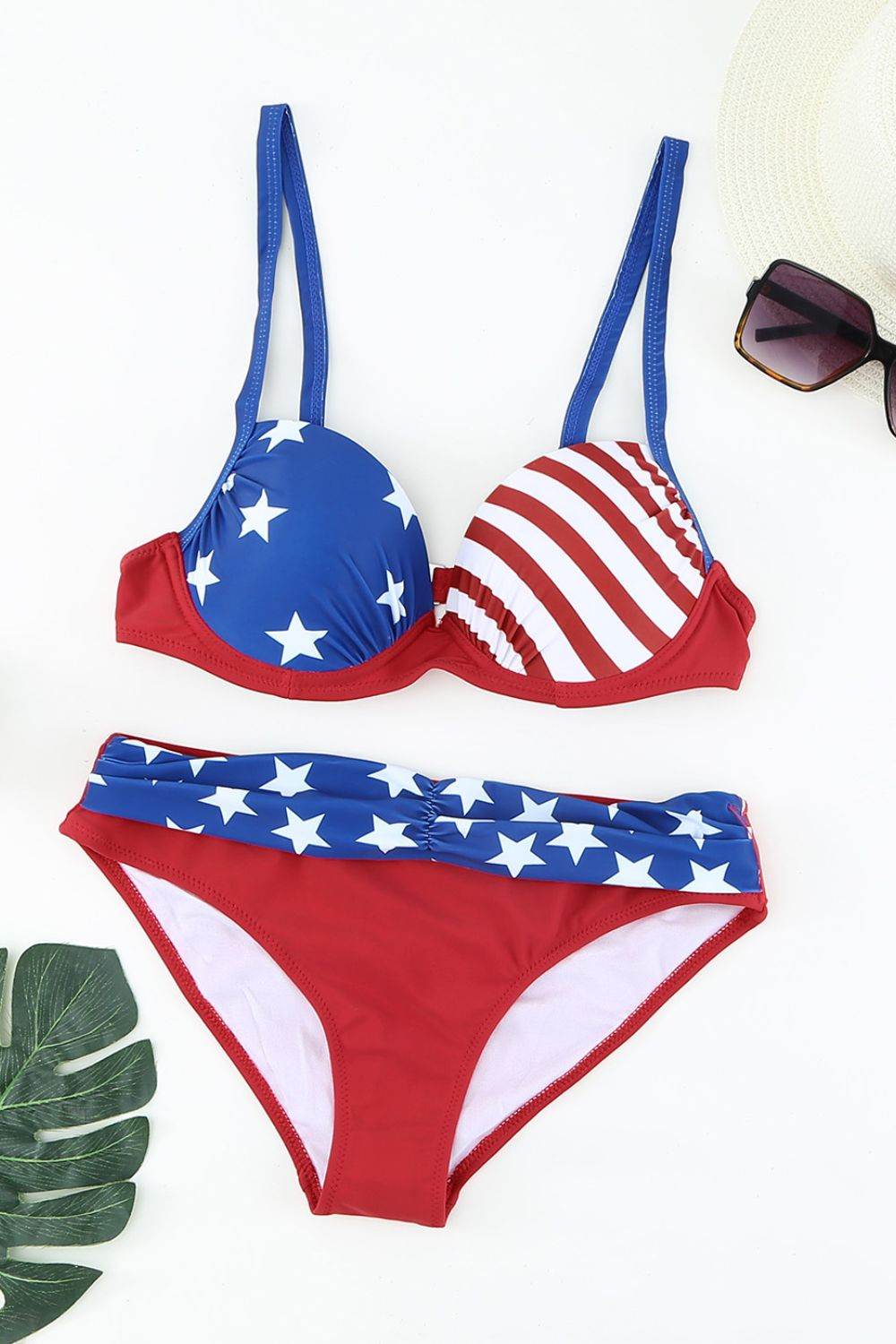 Printed Ruched Bikini Set - Hovatok