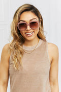Square Metal-Plastic Hybrid Temple Sunglasses - Hovatok