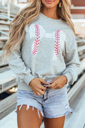 Bow Graphic Round Neck Long Sleeve Sweatshirt - Hovatok