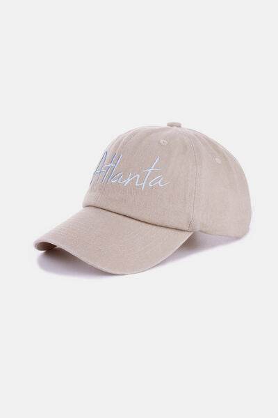Zenana Washed ATLANTA Embroidered Baseball Cap - Hovatok