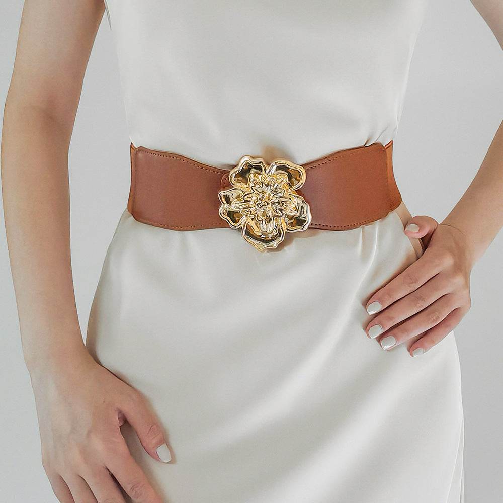 Flower Alloy Buckle Elastic Belt - Hovatok