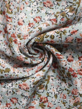 Perfee Ditsy Floral Smocked Square Neck Puff Sleeve Jumpsuit - Hovatok