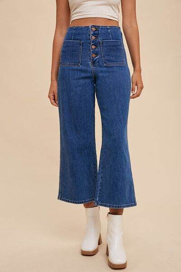 Annie Wear Button Fly High Waist Jeans - Hovatok