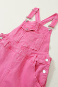 Distressed Pocketed Wide Strap Denim Overalls - Hovatok