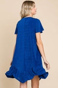 Culture Code Full Size Short Sleeve Ruffled Asymmetric Hem Dress - Hovatok