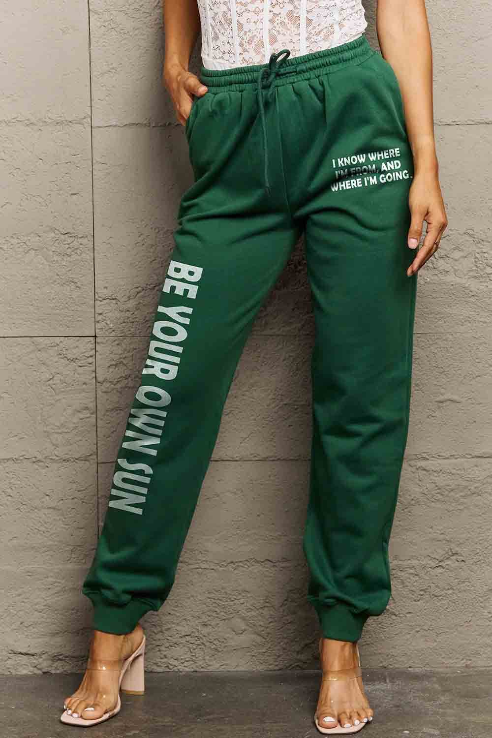 Simply Love Full Size BE YOUR OWN SUN Graphic Sweatpants - Hovatok