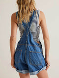 Wide Strap Square Neck Denim Overalls - Hovatok