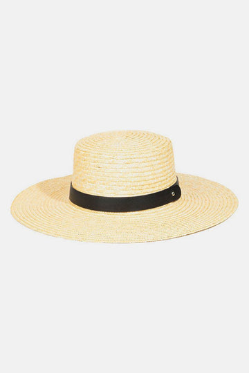 Fame Flat Brim Straw Weave Hat - Hovatok