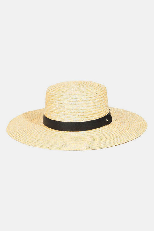 Fame Flat Brim Straw Weave Hat - Hovatok