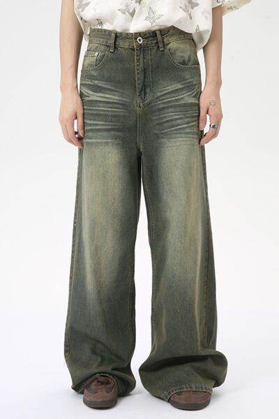 Wide Leg Jeans with Pockets - Hovatok