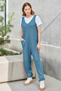 Double Take Full Size Sleeveless Straight Jumpsuit - Hovatok