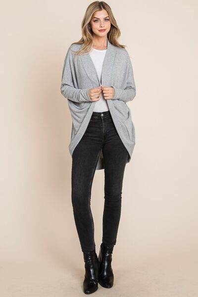 BOMBOM Open Front Long Sleeve Cocoon Cardigan - Hovatok