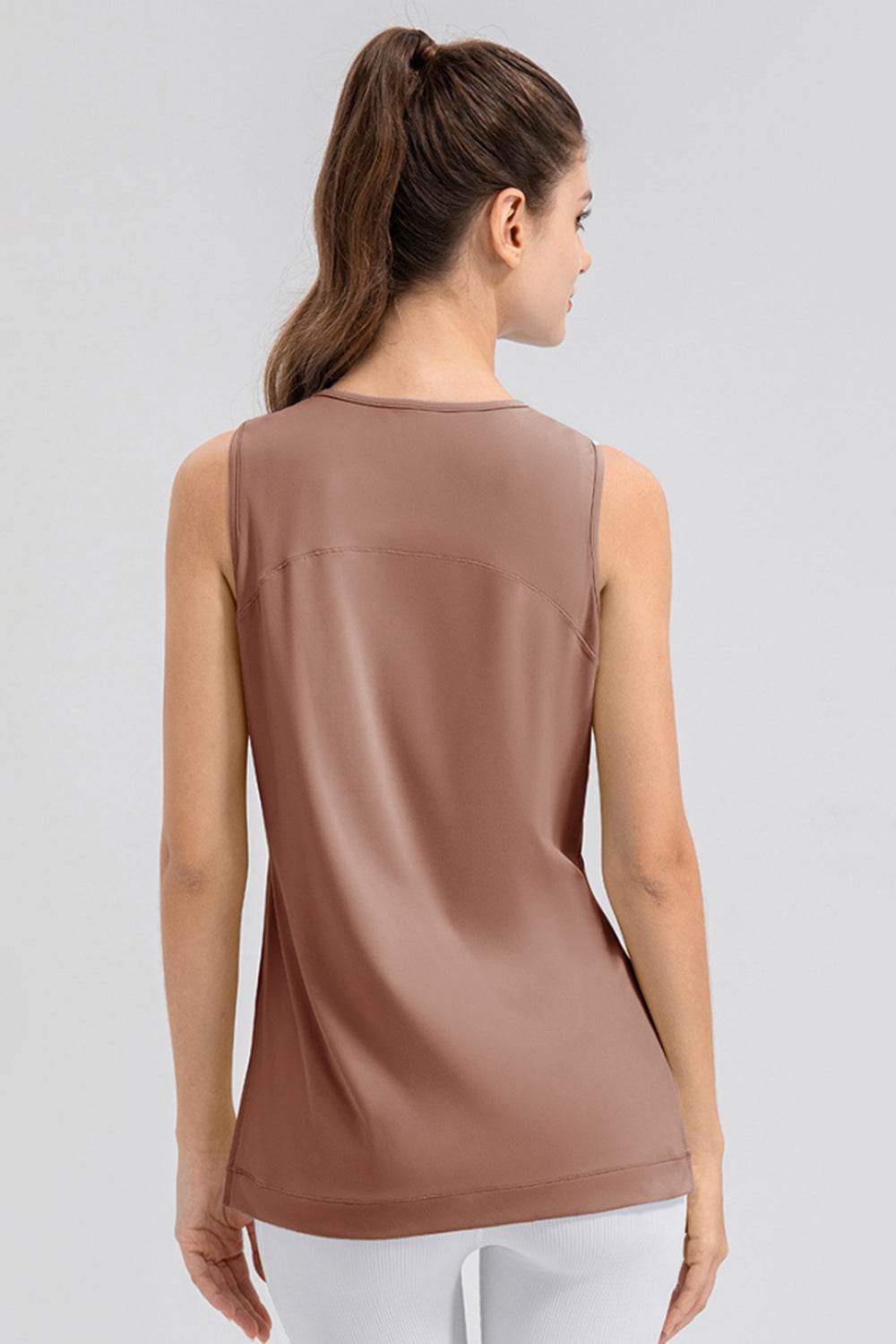 Slit Round Neck Tank - Hovatok
