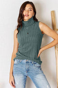 Basic Bae Full Size Ribbed Turtleneck Tank - Hovatok