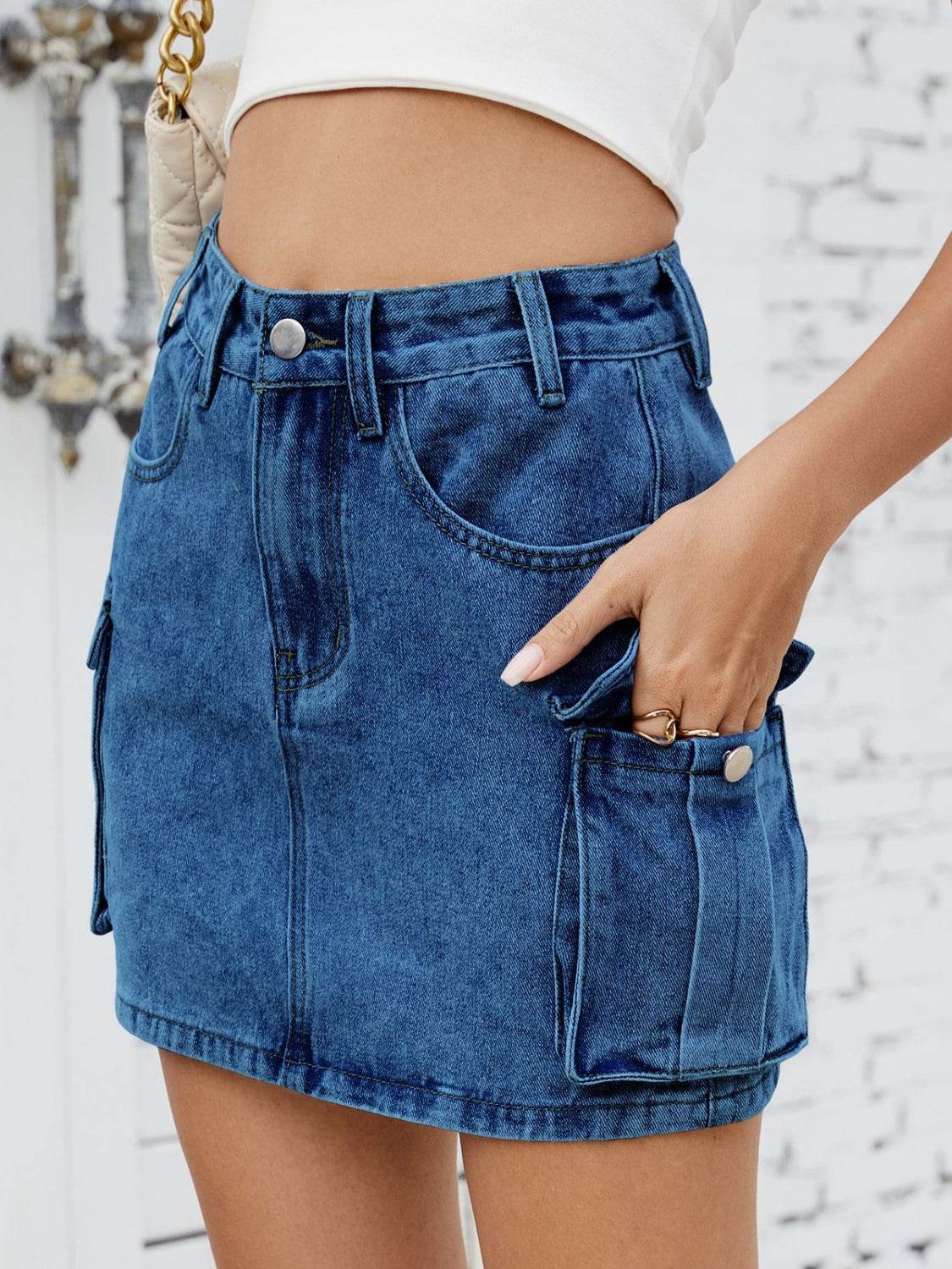 Cargo Denim Skirt - Hovatok