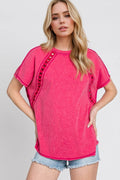 Double Take Full Size Cutout Round Neck Short Sleeve T-Shirt - Hovatok