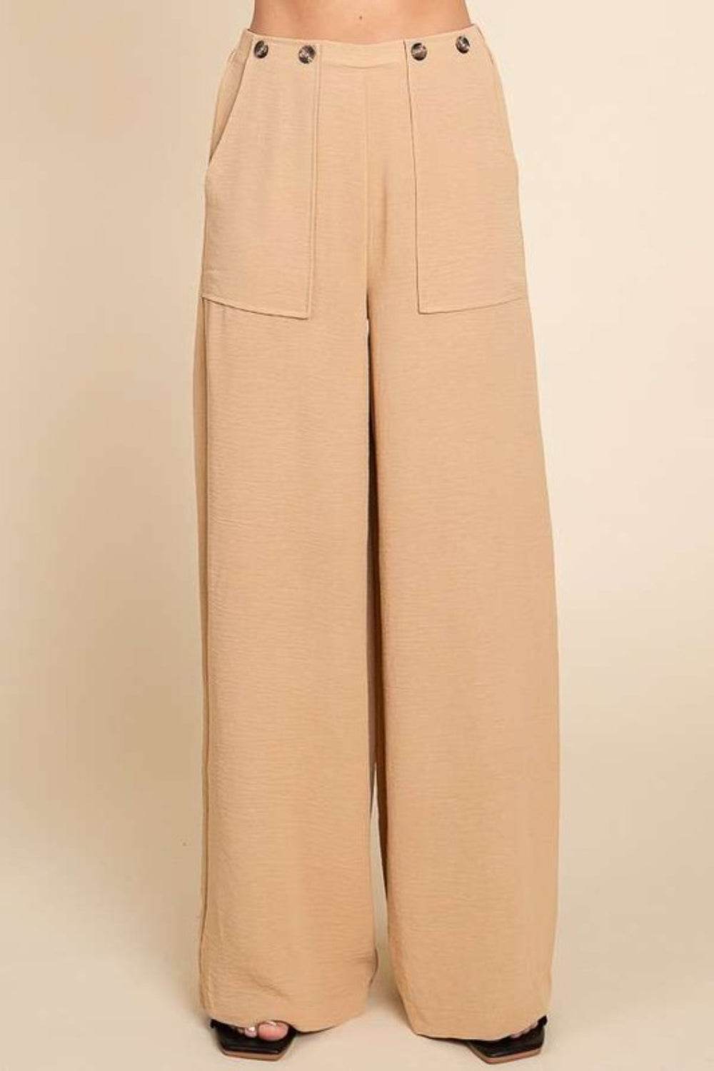 Culture Code Full Size High Waist Wide Leg Cargo Pants - Hovatok