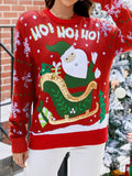 Santa Round Neck Long Sleeve Sweater - Hovatok