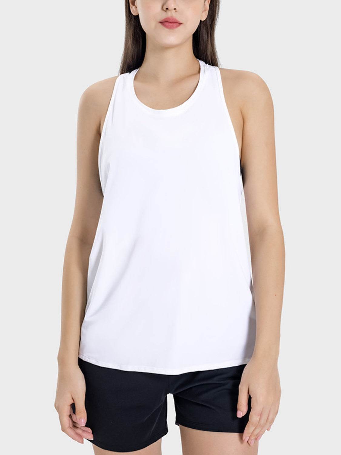 Millennia Round Neck Wide Strap Active Tank - Hovatok