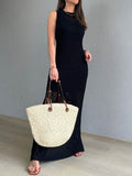 Openwork Slit Round Neck Cover-Up - Hovatok