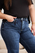 RFM Full Size Tummy Control High Waist Raw Hem Jeans - Hovatok
