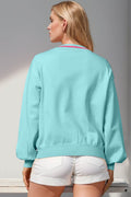 Double Take Full Size Nutcracker Sequin Bow Decor Cardigan - Hovatok