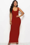 Scoop Neck Wide Strap Maxi Dress - Hovatok