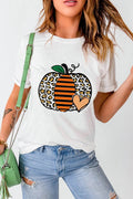 Pumpkin Graphic Round Neck Short Sleeve T-Shirt - Hovatok