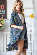 Heimish Full Size Half Sleeve Floral Open Cardigan Plus Size - Hovatok