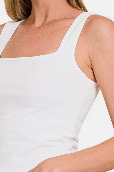 Zenana Square Neck Cropped Tank - Hovatok