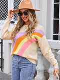 Angel Wings Rainbow Round Neck Long Sleeve Sweater - Hovatok