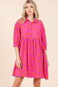 Mittoshop Zebra Print Button Down Shirt Mini Dress - Hovatok