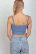 VERY J Cable Knit Seamless Cropped Cami - Hovatok